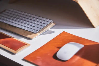 A keyboard, mouse and other computer accessories