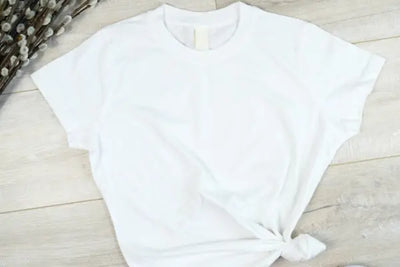 An American-made white t-shirt for youth girls. 