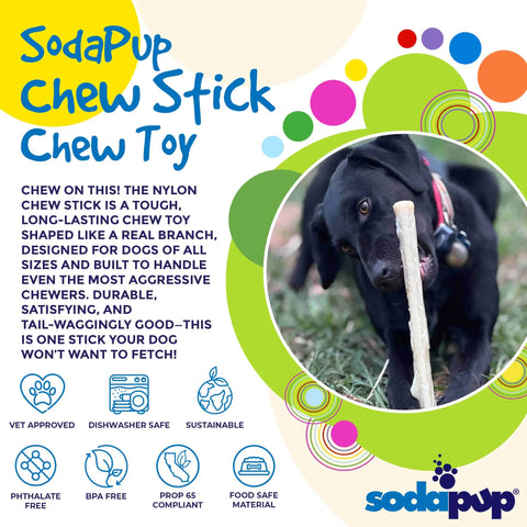 11.5 Inch Durable Nylon Dog Chew Stick – Safe Non-Toxic Toy | Made in USA SodaPup  Nylon Dog Toys