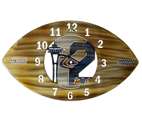 12 Man Metal Football Wall Clock – Handcrafted Sports Decor | Made in USA Knights Home Decor  item