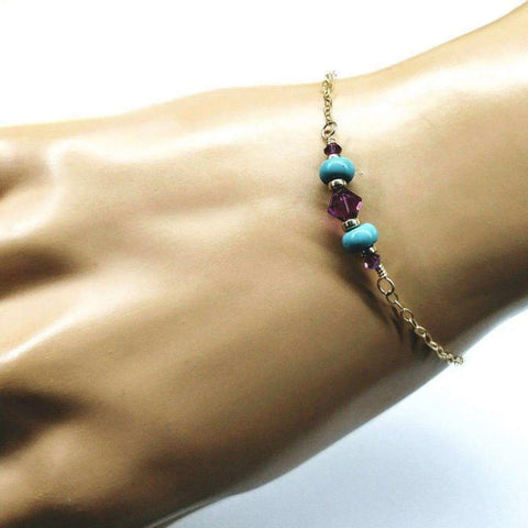 14K Gold-Filled Pink Turquoise Bracelet – Handmade Jewelry | Made in USA Alexa Martha Designs  Bracelet