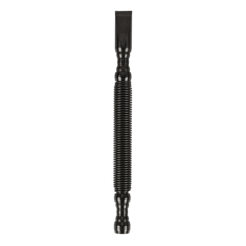 The Hammerless Impact Technology Cold Chisel, featuring a black flexible body, ribbed middle section, and flat blade tip for metalwork removal, is shown standing vertically against a white background.