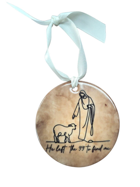 3 Inch Religious Christmas Ornament – Personalized Jesus And Lamb Design | Ceramic Holiday Keepsake Made In USA Michelle Marie Boutique  Holiday Ornaments