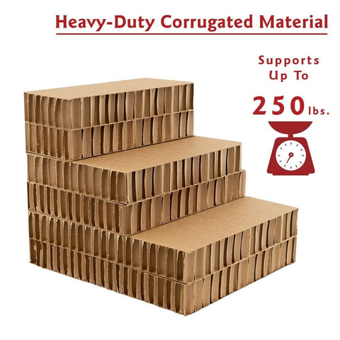 Arrow 3-Step Heavy Duty Pet Stairs – Durable Corrugated Material | Made in USA Majestic Pet 