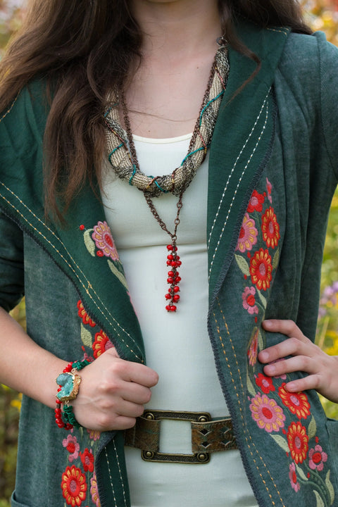 34 Inch Gold Crystal Cluster Necklace – Handmade Statement Jewelry by Michelle Marie Boutique | Made in USA Michelle Marie Boutique  necklace