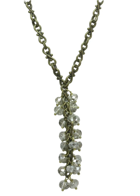 34 Inch Long Crystal Cluster Necklace – Adjustable Lobster Clasp Jewelry | Handmade in USA by Michelle Marie Boutique Michelle Marie Boutique  necklace