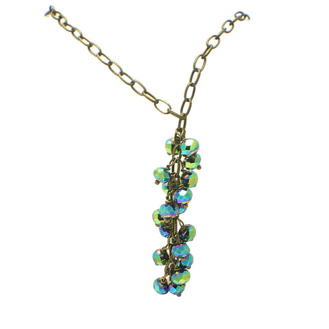 34 Inch Long Crystal Cluster Necklace – Adjustable Lobster Clasp Jewelry | Handmade in USA by Michelle Marie Boutique Michelle Marie Boutique  necklace