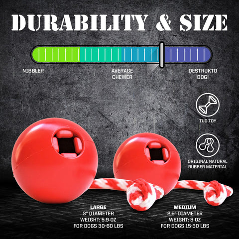 USA-K9 Cherry Bomb Durable Rubber Dog Chew Toy – Treat Dispenser Tug Toy | Made in USA SodaPup  Rubber Dog Toys