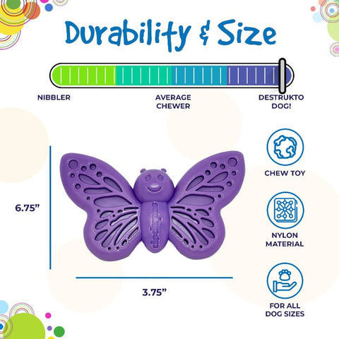 Butterfly Nylon Dog Chew Toy – Durable Enrichment Play – Made in USA SodaPup  Nylon Dog Toys
