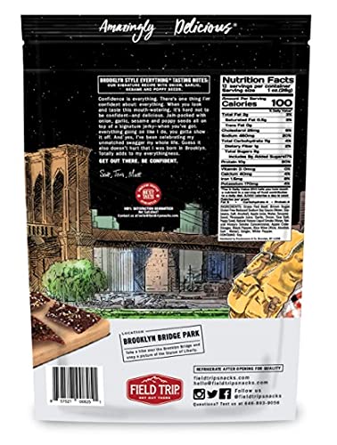 Everything Bagel Seasoned Grass Fed Beef Jerky 12oz – High Protein Snack | Made in USA Field Trip 