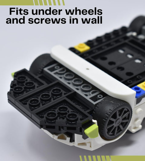 Low Profile Lego Car Display Mount – Wheel Hanger | Made in USA Chatelet Manufacturing 