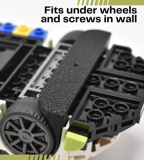 Low Profile Lego Car Wheel Display Mount – Collectible Wall Hanger | Made in USA Chatelet Manufacturing 