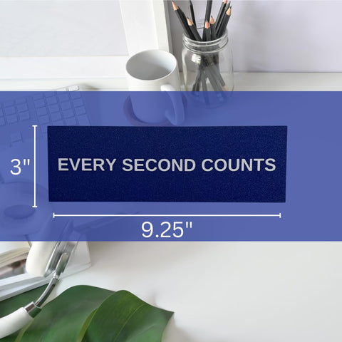 Every Second Counts Motivational Wall Sign – 9.25 Inch Kitchen Decor | Made in USA Chatelet Manufacturing 