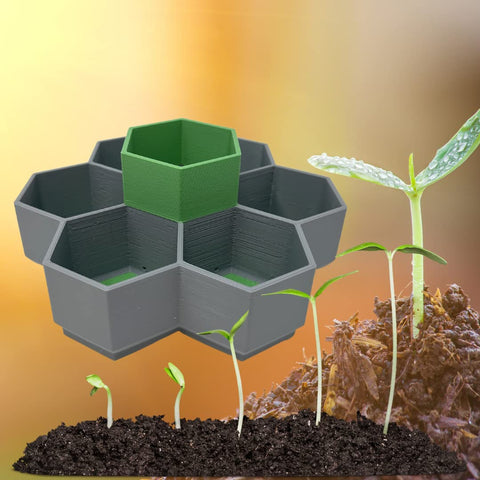Honeycomb Seed Starter Tray Set – 6-Cell Self Watering Planter | Eco-Friendly Reusable Gardening Kit Made in USA Chatelet Manufacturing 