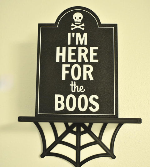 I'm Here for the Boos Halloween Bar Sign – 6.5x8.75 Inch Rustic Decor | Made in USA Chatelet Manufacturing 