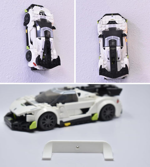 Collectible Car Display Wall Mount | Low Profile Design Compatible With Lego Car Models | Display Cars by Wheels on Wall | Made in USA Chatelet Manufacturing 