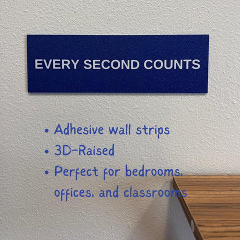 Every Second Counts Motivational Wall Sign – 9.25 Inch Kitchen Decor | Made in USA Chatelet Manufacturing 
