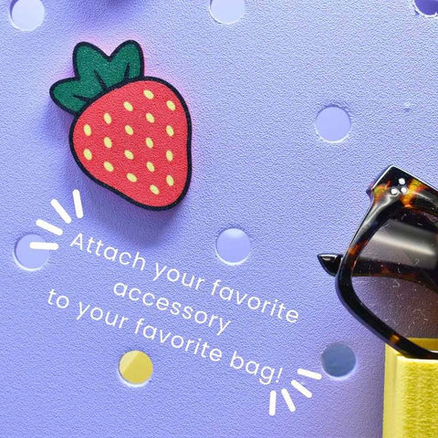 Strawberry Tote Bag Charm – 2.5 Inch Decorative Clip – FRESHe Baglets | Made in USA Chatelet Manufacturing 