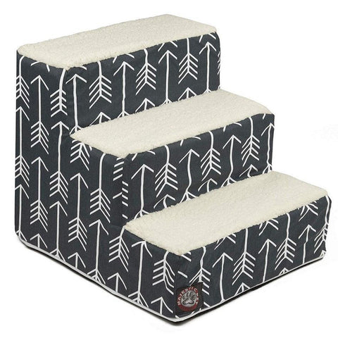 Arrow 3-Step Plush Pet Stairs – Soft Mobility Aid for Senior Dogs and Cats | Made in USA Majestic Pet 