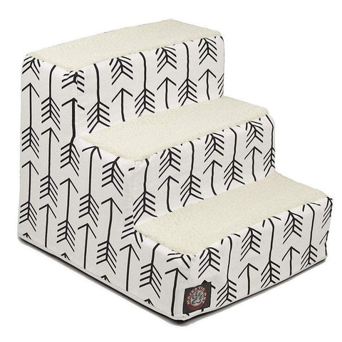 Arrow 3-Step Plush Pet Stairs – Soft Mobility Aid for Senior Dogs and Cats | Made in USA Majestic Pet 