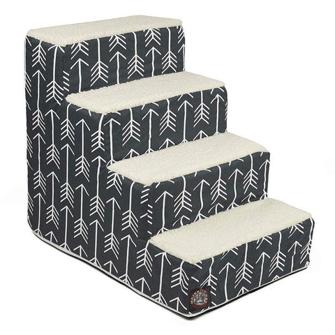 Arrow 4-Step Pet Stairs – Soft Cushioned Dog and Cat Ramp | Made in USA Majestic Pet 