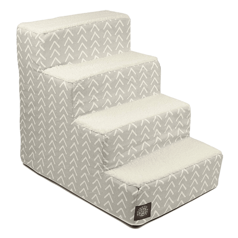 Boho Arrow 4-Step Pet Stairs – Soft Cushioned Steps for Dogs and Cats | Made in USA Majestic Pet 