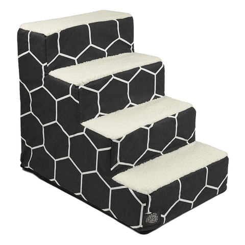 Hexo Shapes 4-Step Pet Stair – Heavy-Duty Corrugated Support Up to 250 lbs | Made in USA Majestic Pet 