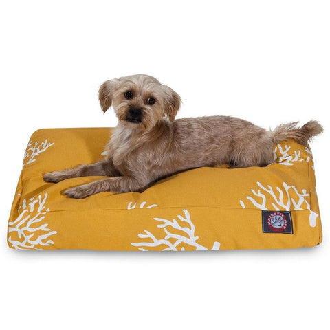 Coral Print Rectangle Dog Bed – Durable Pet Cushion 36 Inch | Made in USA Majestic Pet 