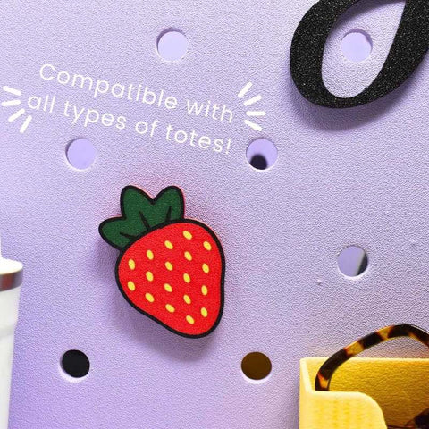 Strawberry Tote Bag Charm – 2.5 Inch Decorative Clip – FRESHe Baglets | Made in USA Chatelet Manufacturing 