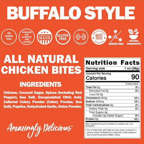 Spicy Buffalo Chicken Bites 2.2oz (4 Pack) – Cage-Free Jerky Snack | Made in USA Field Trip 