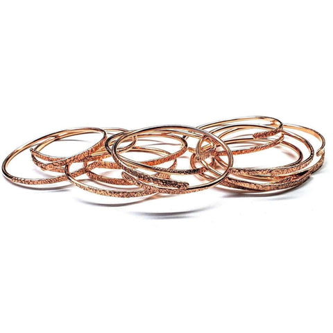 Adjustable Hammered Copper Overlap Bangle – Rose Gold Finish | Made in USA Alexa Martha Designs  Bracelet/Bangle