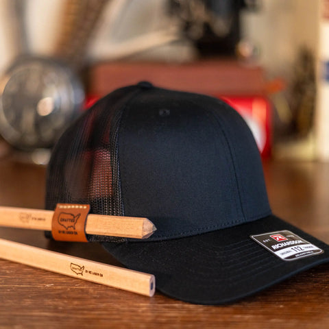 Adjustable Richardson 112 Snapback Hat With Full Grain Leather Pencil Loop – KC Laser Co | Made In USA KC Laser Co 