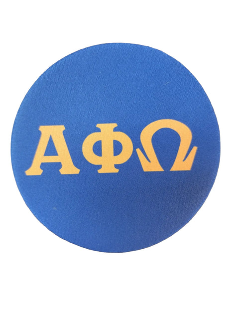 Alpha Phi Omega Neoprene Coaster Set – 4 Inch Diameter – Non-Slip Rubber Backing | Made in USA Durable Custom Greek Letter Drink Protectors Michelle Marie Boutique  Coasters