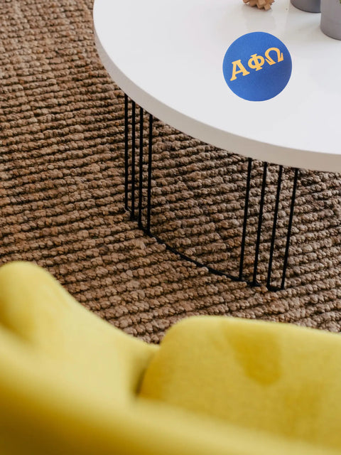 Alpha Phi Omega Neoprene Coaster Set – 4 Inch Diameter – Non-Slip Rubber Backing | Made in USA Durable Custom Greek Letter Drink Protectors Michelle Marie Boutique  Coasters