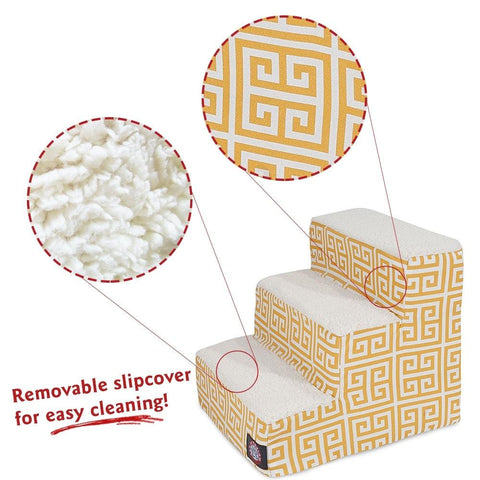 Majestic 3 Step Pet Stairs – Soft Cushioned Steps 15 Inch – Made in USA Majestic Pet 