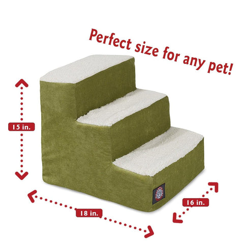 Villa 3-Step Heavy Duty Pet Stairs – Durable Lightweight Design | Made in USA Majestic Pet 