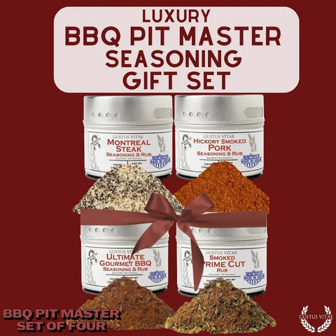 BBQ Pit Master Set – 4 Gourmet Seasonings | Made in USA Gustus Vitae  Collections & Gift Sets