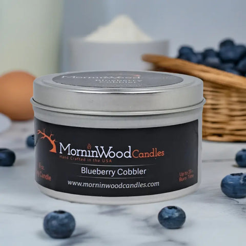 Blueberry Cobbler Scented Soy Candle 6.5oz Tin – Long-Lasting Home Fragrance | Made in USA MorninWood Candles  Candles