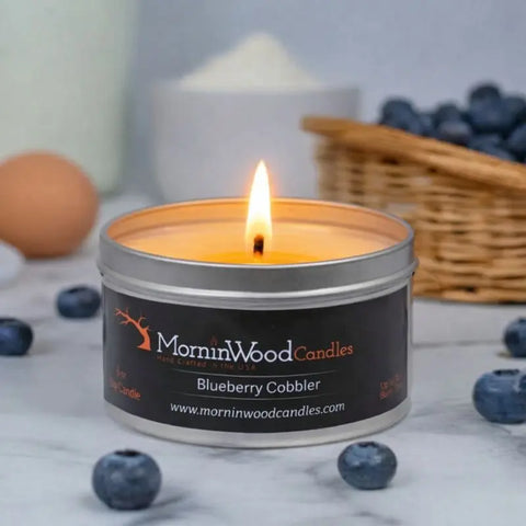 Blueberry Cobbler Scented Soy Candle 6.5oz Tin – Long-Lasting Home Fragrance | Made in USA MorninWood Candles  Candles