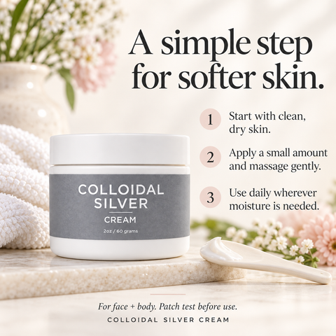 Organic Colloidal Silver Moisturizing Cream 2oz – Soothes Sensitive Skin – Taylor Made Organics | Made in USA Taylor Made Organics  therapeutic cream