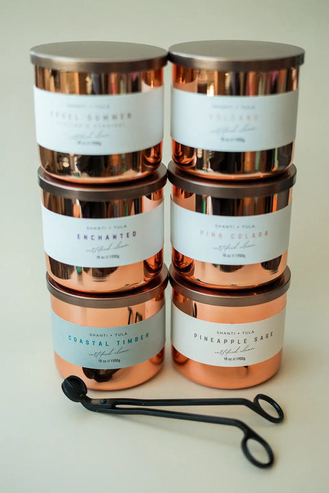 Copper Vessel 3-Wick Soy Candle | Clean-Burning & USA-Made | Luxury Gift-Ready Decor Shanti + Tula  Home Decor