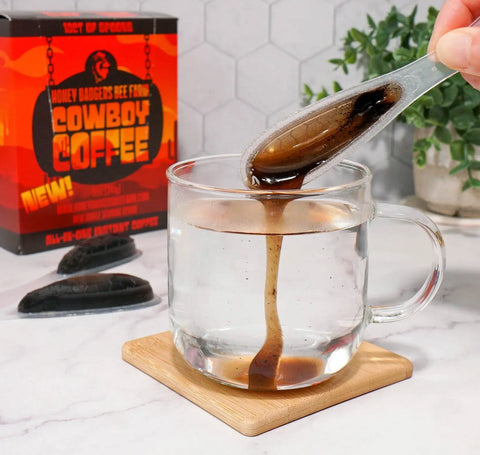 Cowboy Coffee Instant Spoon 12ct – All-in-One Honey and Coffee Blend | Made in USA by Honey Badgers Bee Farm Honey Badgers Bee Farm  All Natural Coffee