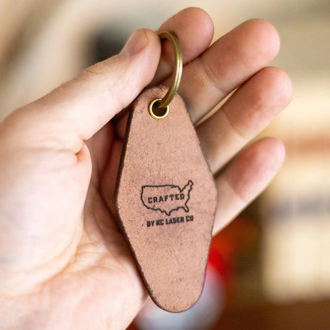 Crafted Leather Adventure Keychain – Wildlife Design – Durable Veg-Tanned Cowhide | Made in USA KC Laser Co 