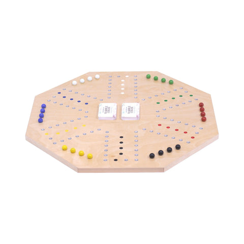 Crafted Wooden Marble Chase Game Set – Double-Sided 23 Inch Board with Cards and Marbles | Made in USA Amish Toy Box 