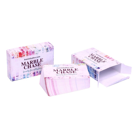 Crafted Wooden Marble Chase Game Set – Double-Sided 23 Inch Board with Cards and Marbles | Made in USA Amish Toy Box 