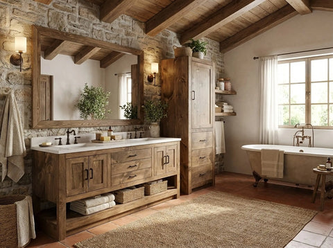 Custom Linen Tower Cabinet | Rustic Bathroom Storage – Handcrafted Wood Vanity | Made in USA | Model #1078 Limitless Woodworking  item