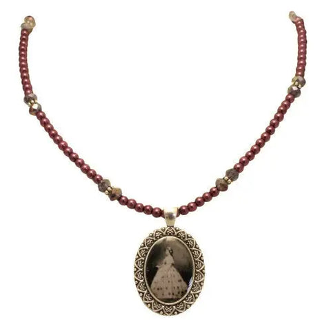 Customizable Victorian Style Pearl Necklace – Adjustable Chain – Personalized Photo Pendant | Made in USA Michelle Marie Boutique  Necklace
