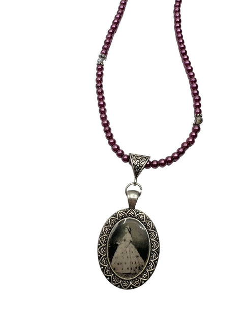 Customizable Victorian Style Pearl Necklace – Adjustable Chain – Personalized Photo Pendant | Made in USA Michelle Marie Boutique  Necklace