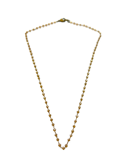 Dainty Crystal Link Choker Necklace 2mm Beads on 1mm Rose Gold Chain – Multiple Sizes | Made in USA Michelle Marie Boutique  Necklace