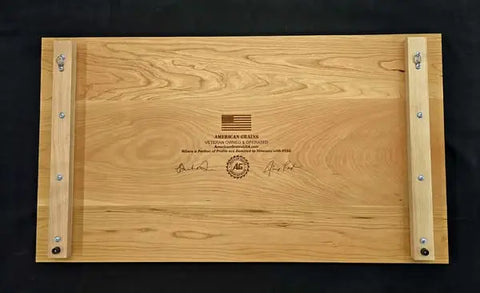 Declaration of Independence Cherry Wood Wall Flag 19x34 Inch – Hand Stained Laser Engraved | Made in USA American Grains LLC 